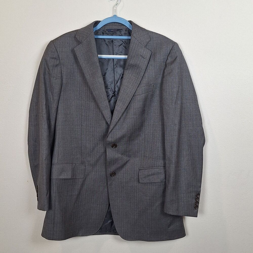 Brooks Brothers 1818 Regent Loro Piana Wool Suit Jacket Grey Mens 40 Long